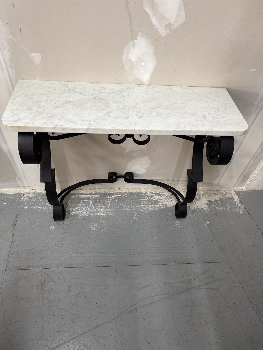 1959/60s Wrought Iron Console Table Raymond Subes -photo-3