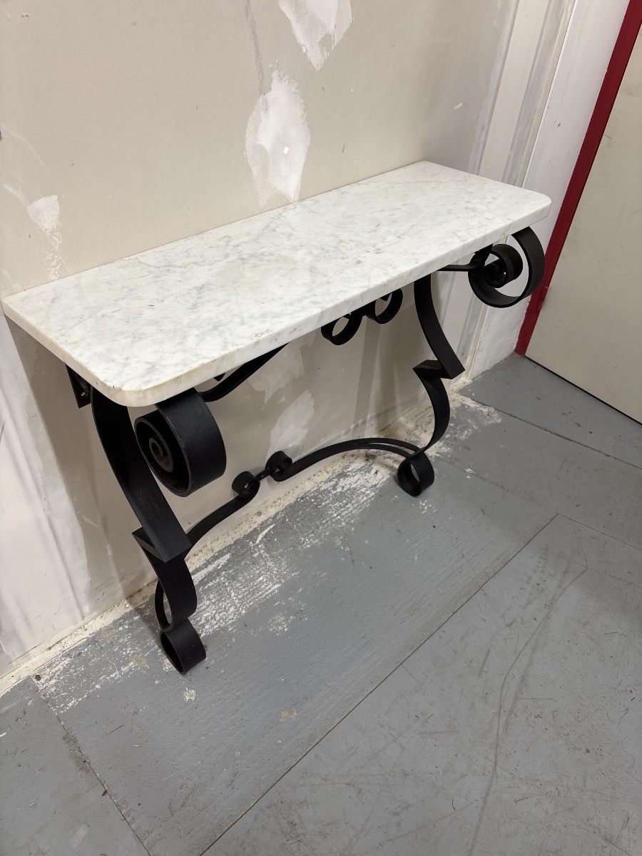 1959/60s Wrought Iron Console Table Raymond Subes -photo-3