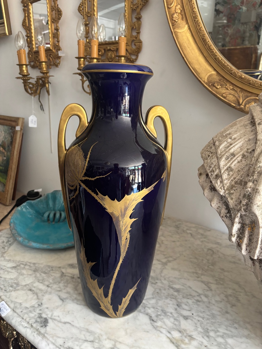 Grand vase faïence Tours hache -photo-2