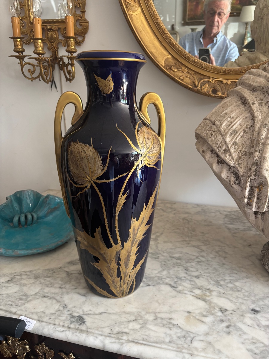 Grand vase faïence Tours hache -photo-3
