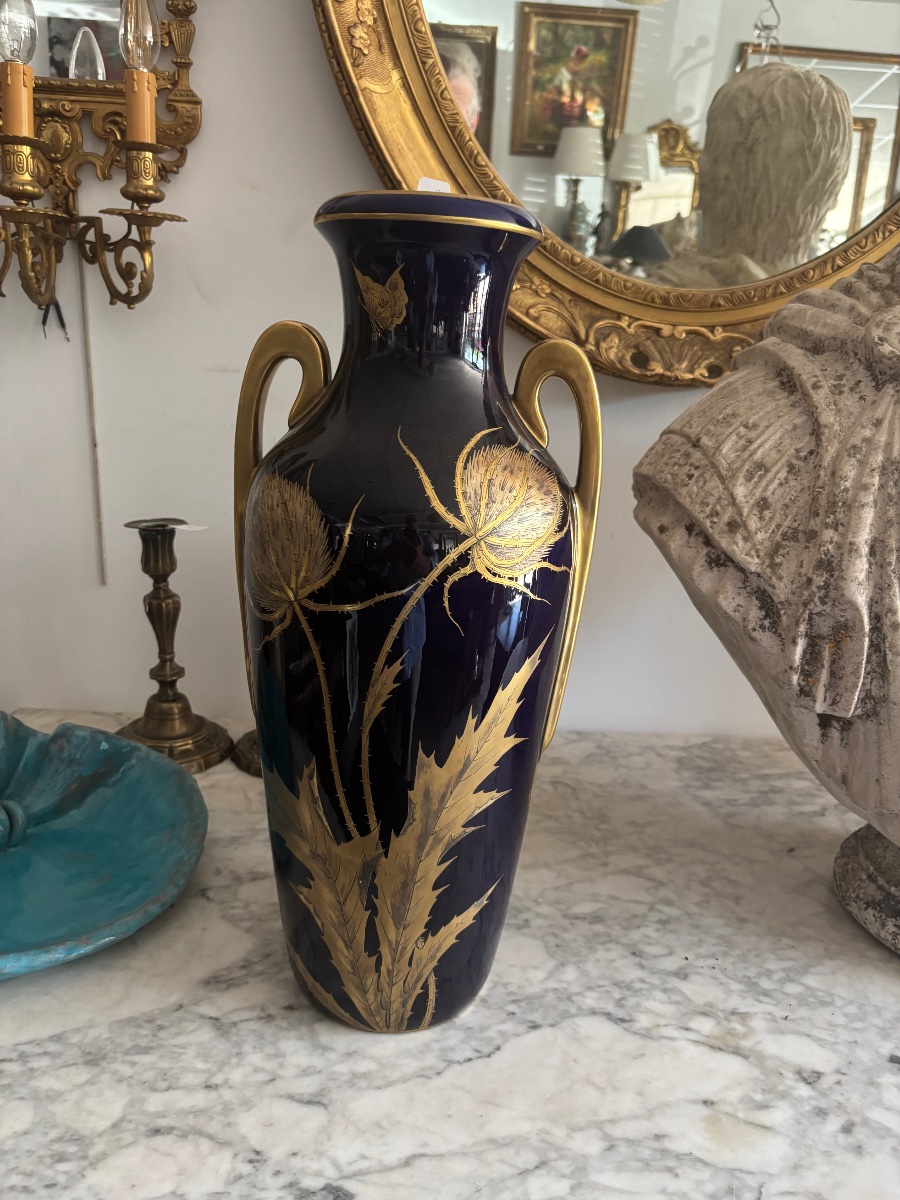 Grand vase faïence Tours hache -photo-4