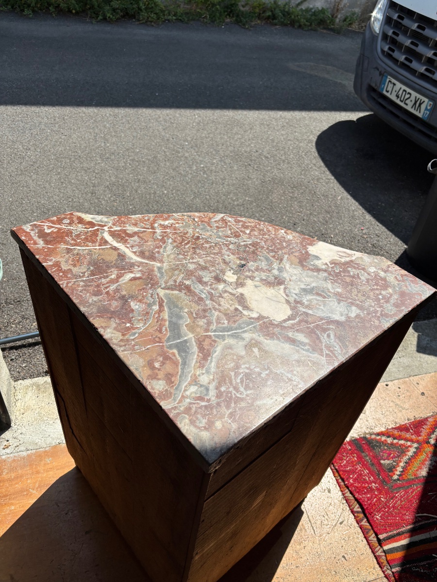 Small Lacquered Corner Cabinet From The Early 19th Century, In Need Of Restoration -photo-3