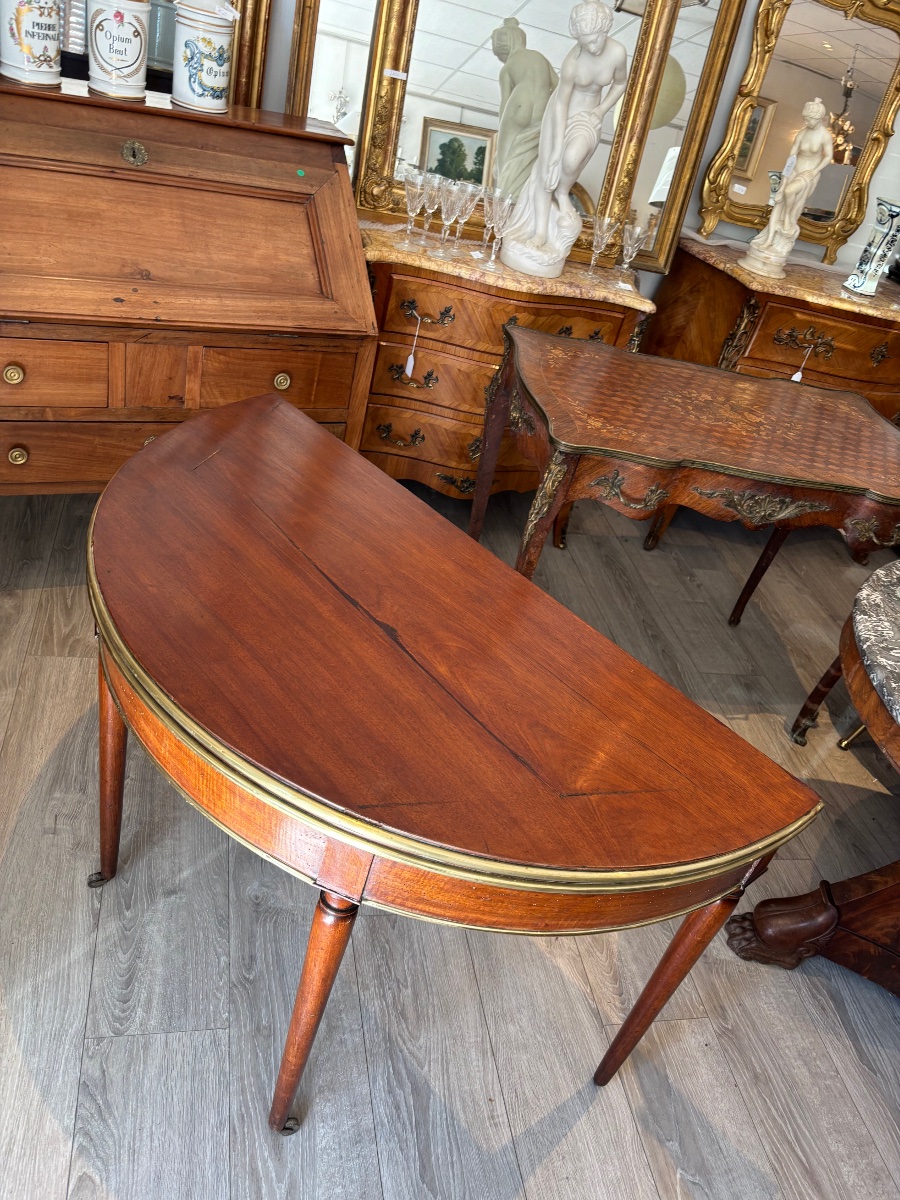 Louis XVI-era Half-moon Game Table -photo-3