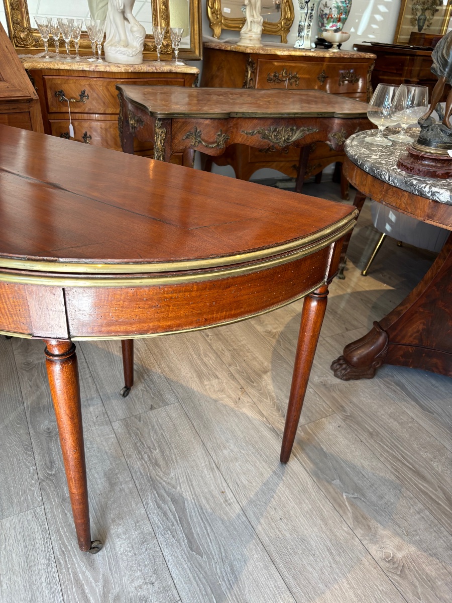 Louis XVI-era Half-moon Game Table -photo-4