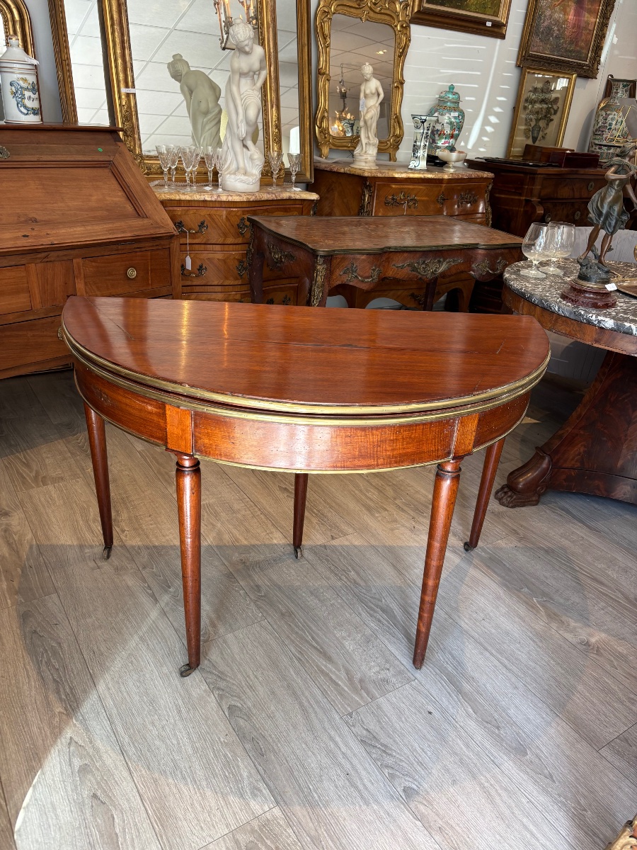 Louis XVI-era Half-moon Game Table 