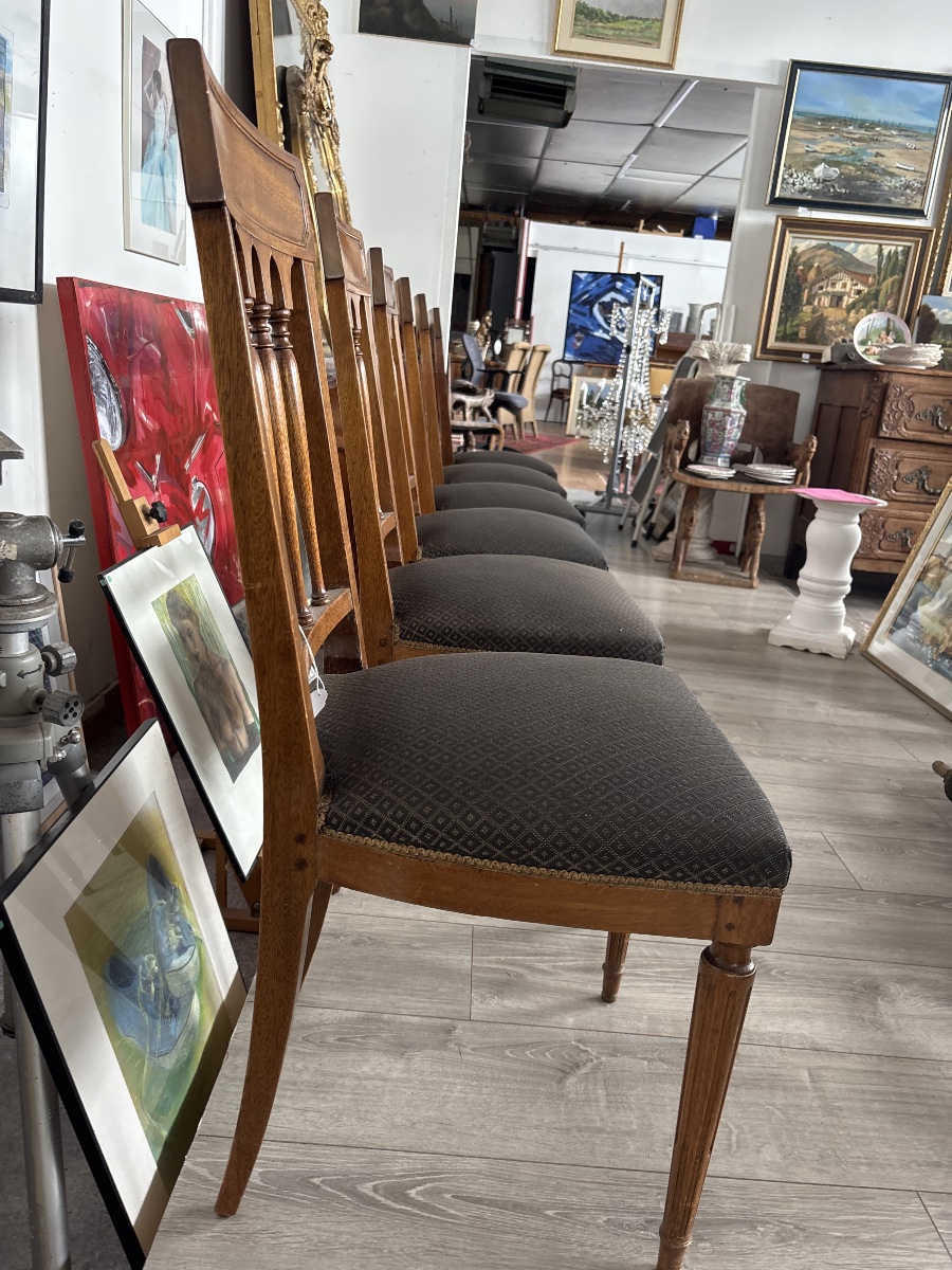 Set Of 6 Louis XVI-style Chairs -photo-2