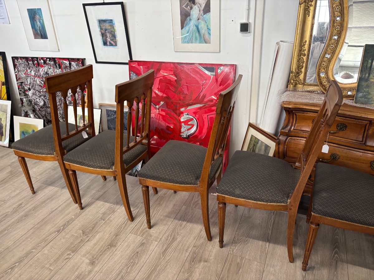 Set Of 6 Louis XVI-style Chairs -photo-2