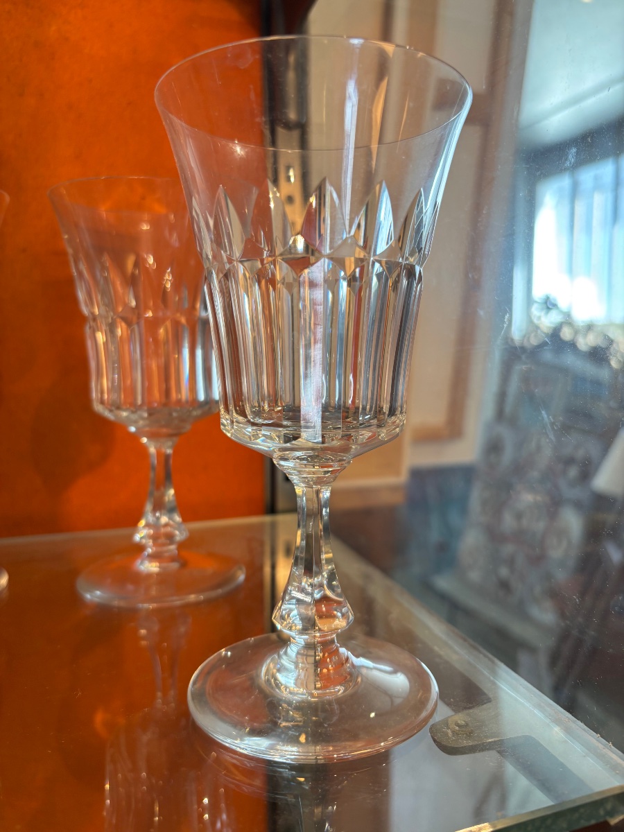 Baccarat 7 verres eau + 4 avec ébréchures offerts -photo-2