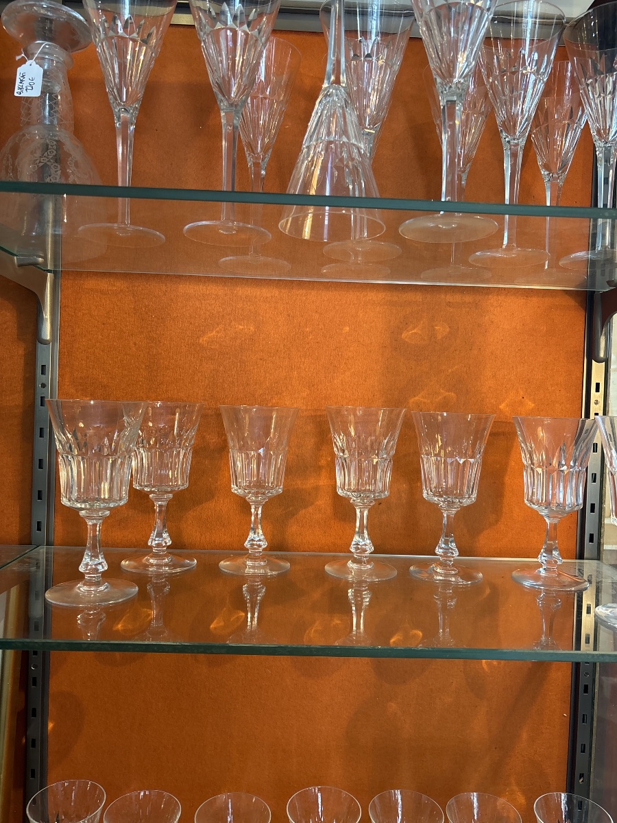 Baccarat 7 verres eau + 4 avec ébréchures offerts -photo-3