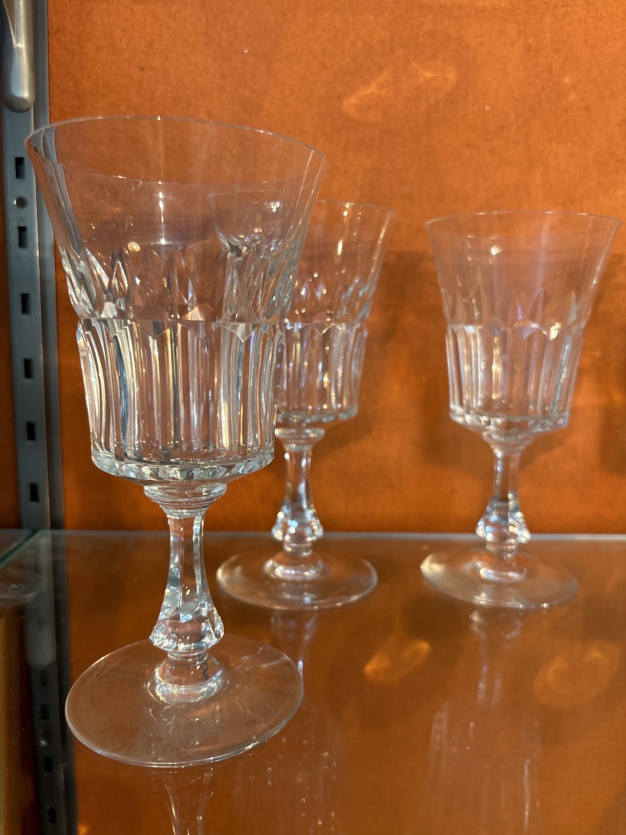 Baccarat 7 verres eau + 4 avec ébréchures offerts -photo-4