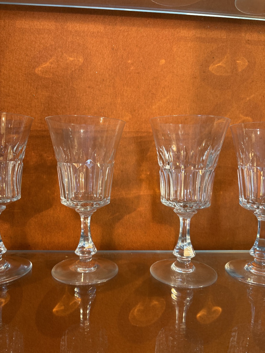 Baccarat 7 verres eau + 4 avec ébréchures offerts -photo-1