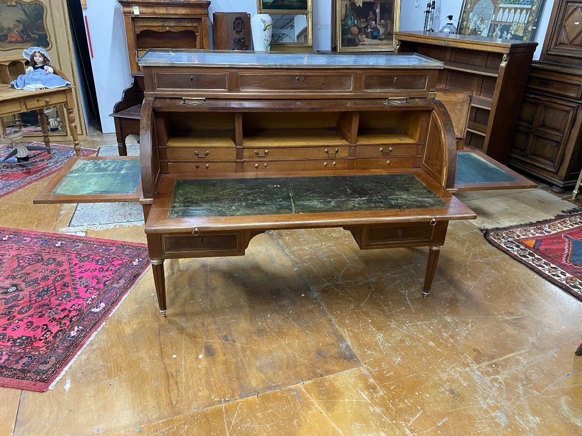 Very Large Louis XVl 18th Mahogany Cylinder Desk-photo-7