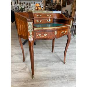 Petit Bureau Forme Rognon Marqueterie Nlll 