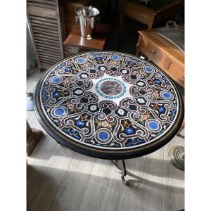 Table marqueterie mosaïque de marbre 