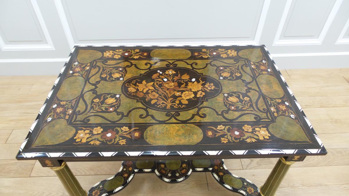 Table Style Louis XIV Marquetry-photo-3