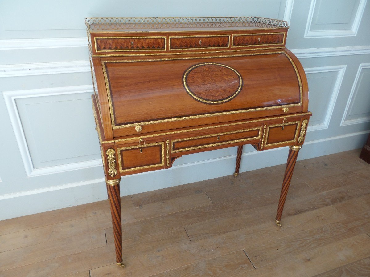 Bureau Cylindre Estampillé Bury-photo-2