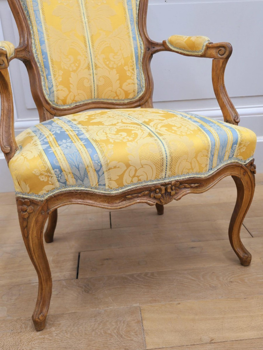 Paire De Fauteuils Cabriolet d'époque Louis XV-photo-1