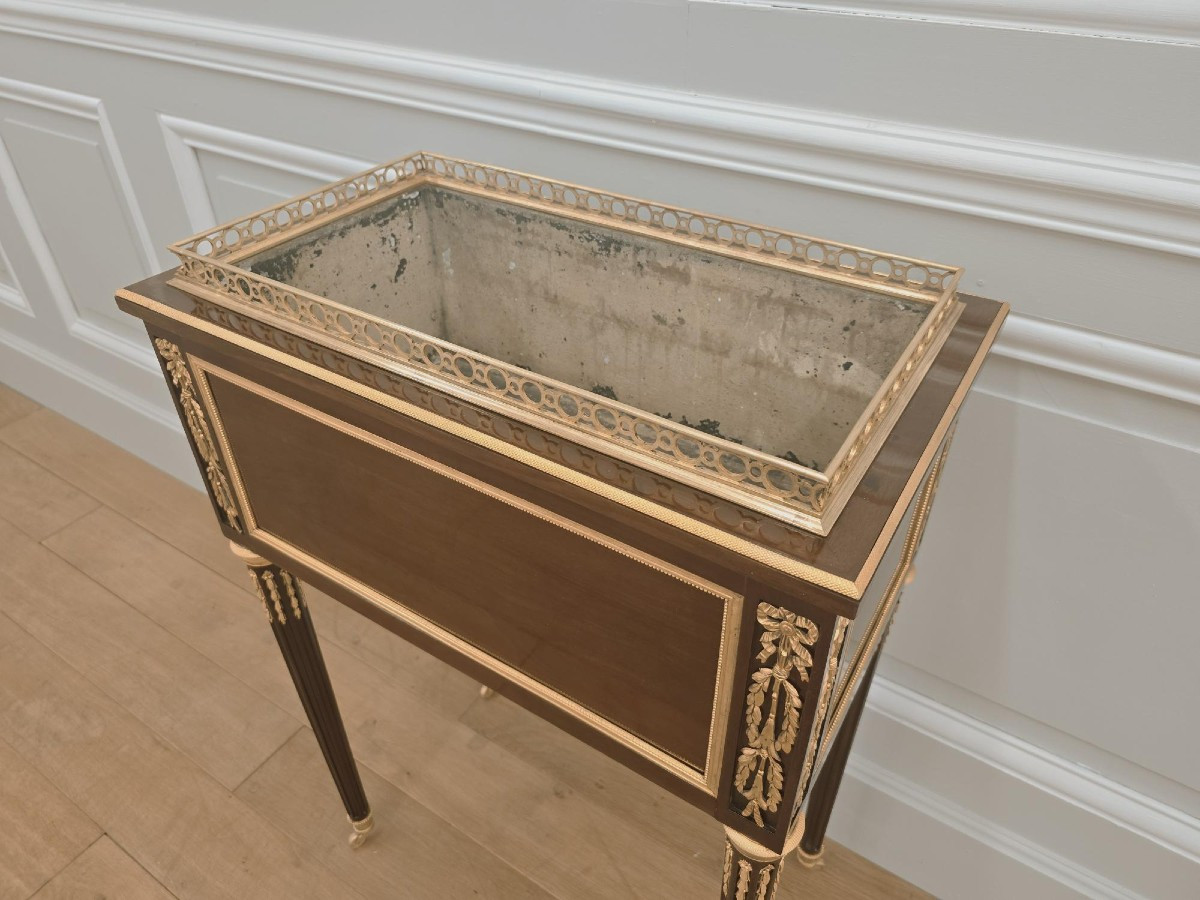 Jardinière d'époque Louis XVI estampillée Stokel-photo-4