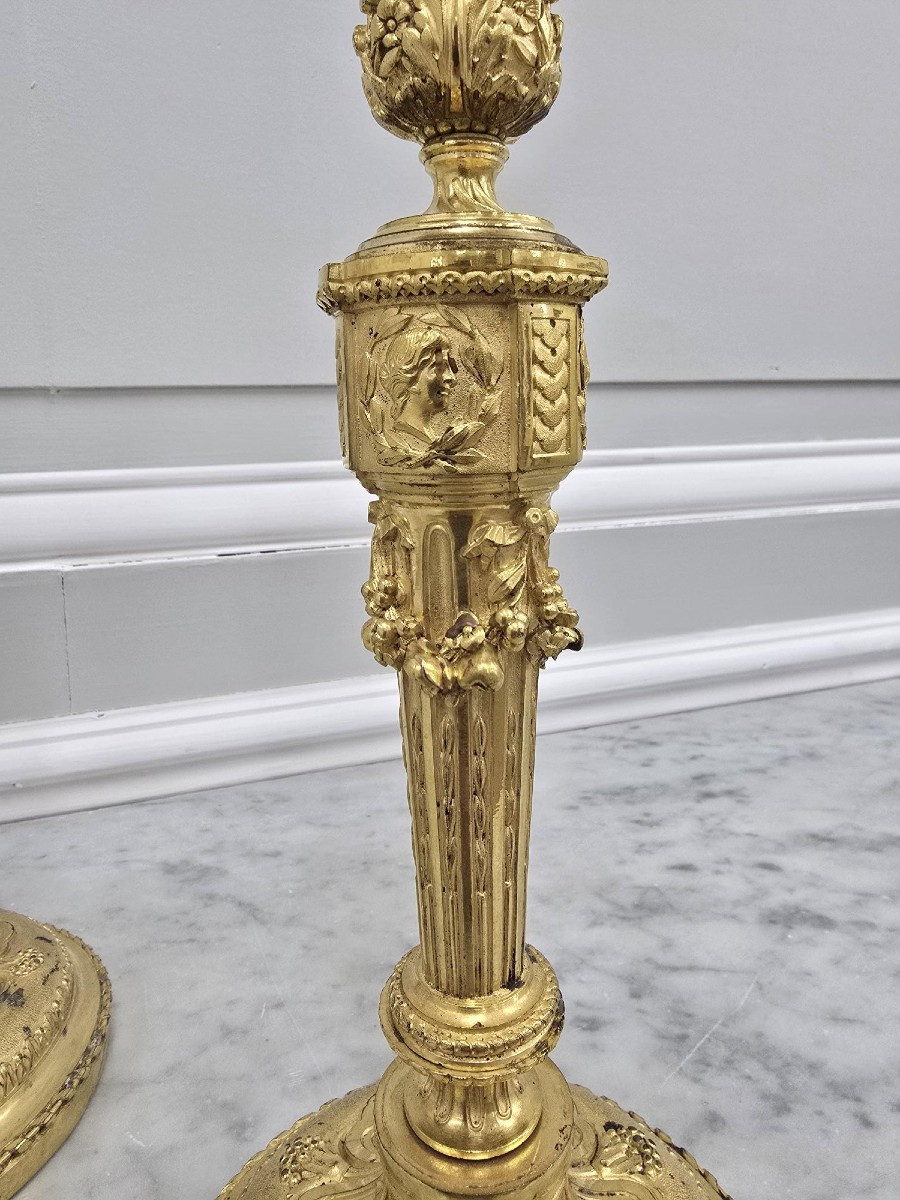 Pair Of Louis XVI Style Candlesticks-photo-3