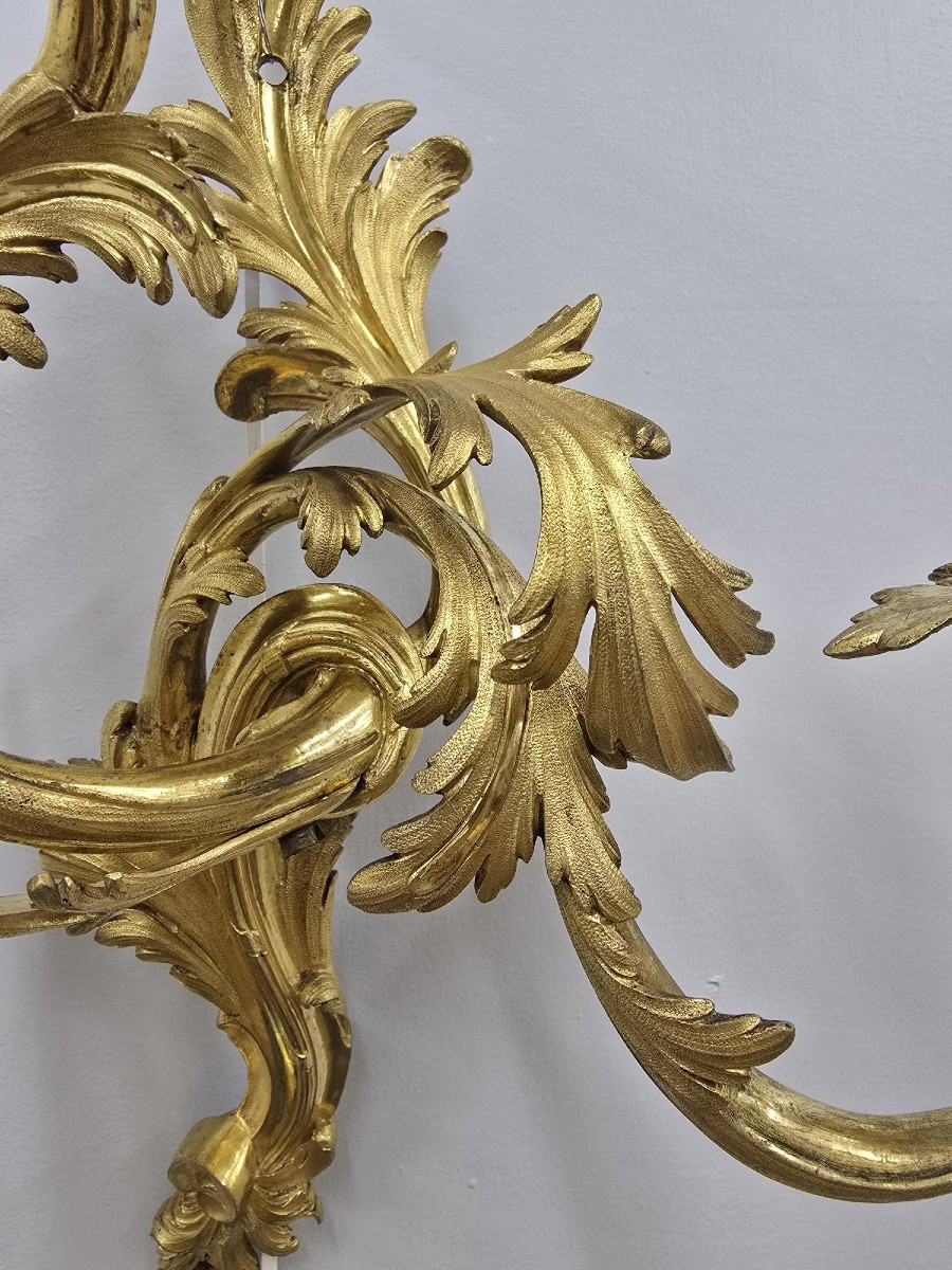 Paire d'appliques d'époque Louis XV-photo-3