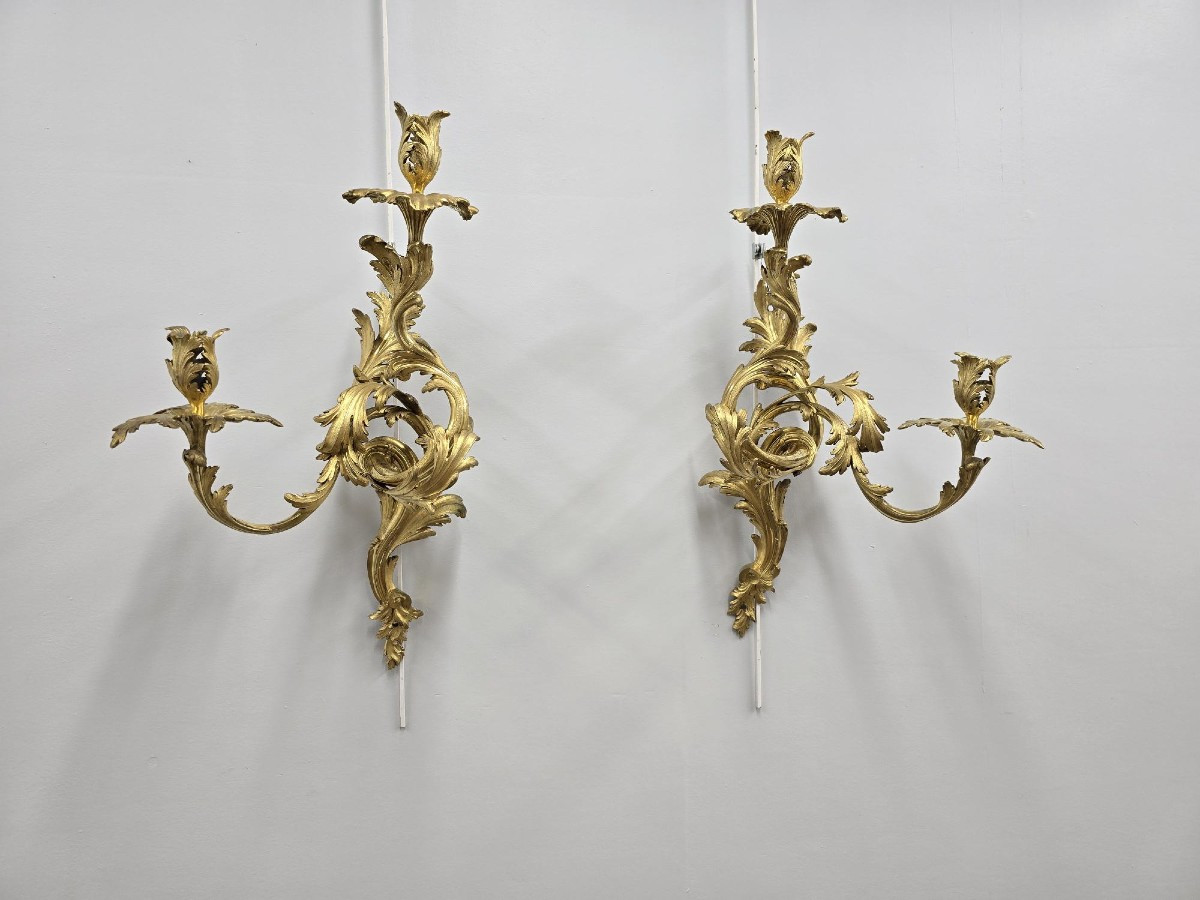 Paire d'appliques d'époque Louis XV