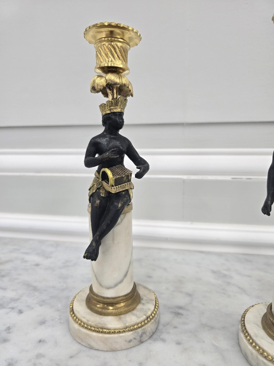 Pair Of Directoire Period Candlesticks-photo-2