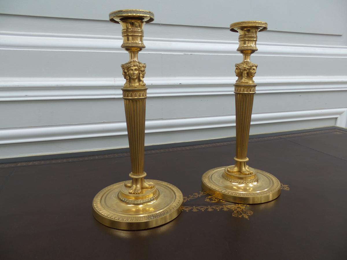 Pair Of Enpire Candleholders