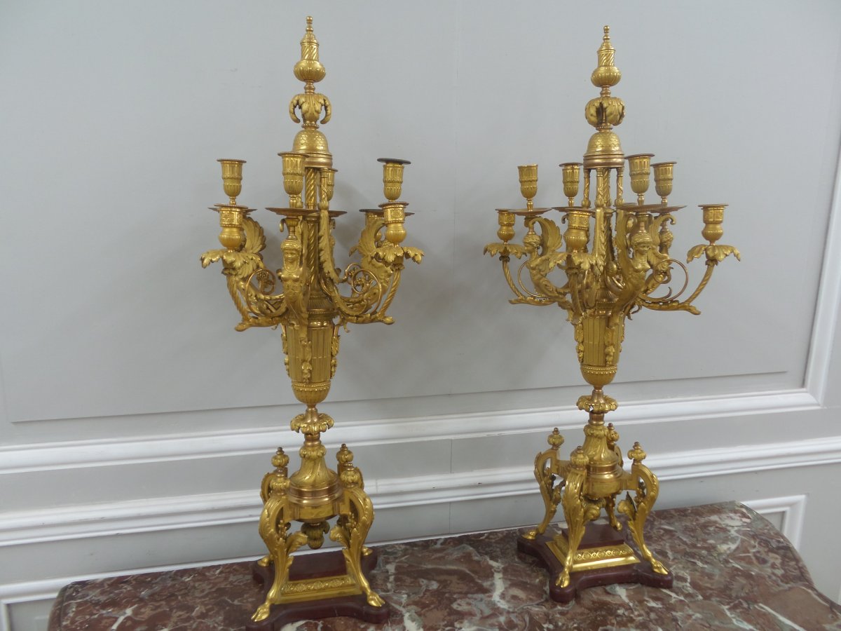 Pair Of Candelabra Attributed To Ferdinand Barbedienne