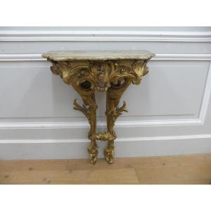 Louis XV Console In Golden Wood