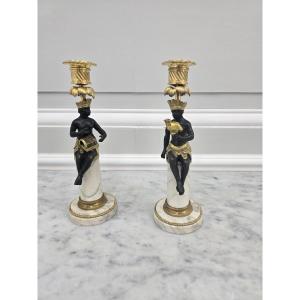 Pair Of Directoire Period Candlesticks