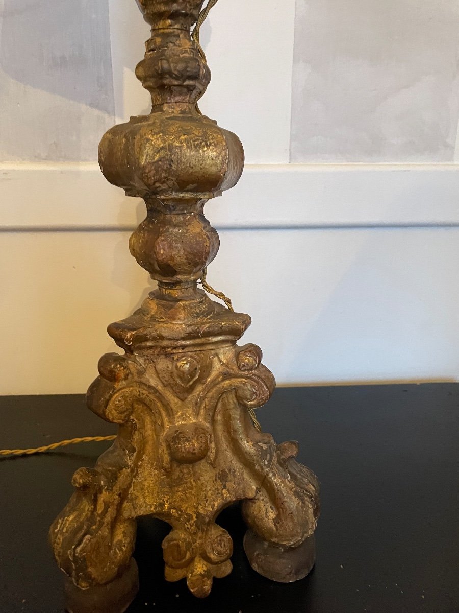 Pair Of Italian Candlesticks Mounted As A Lamp-photo-3