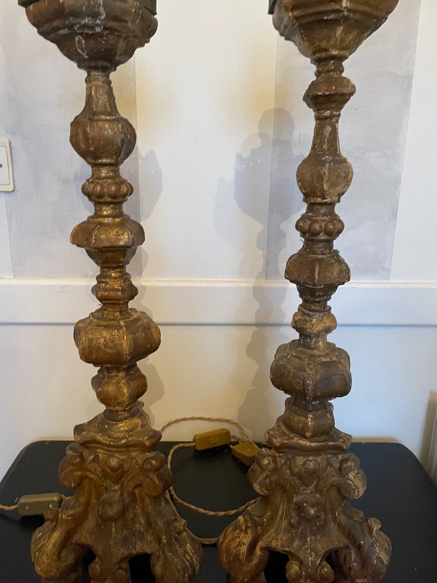 Pair Of Italian Candlesticks Mounted As A Lamp-photo-6