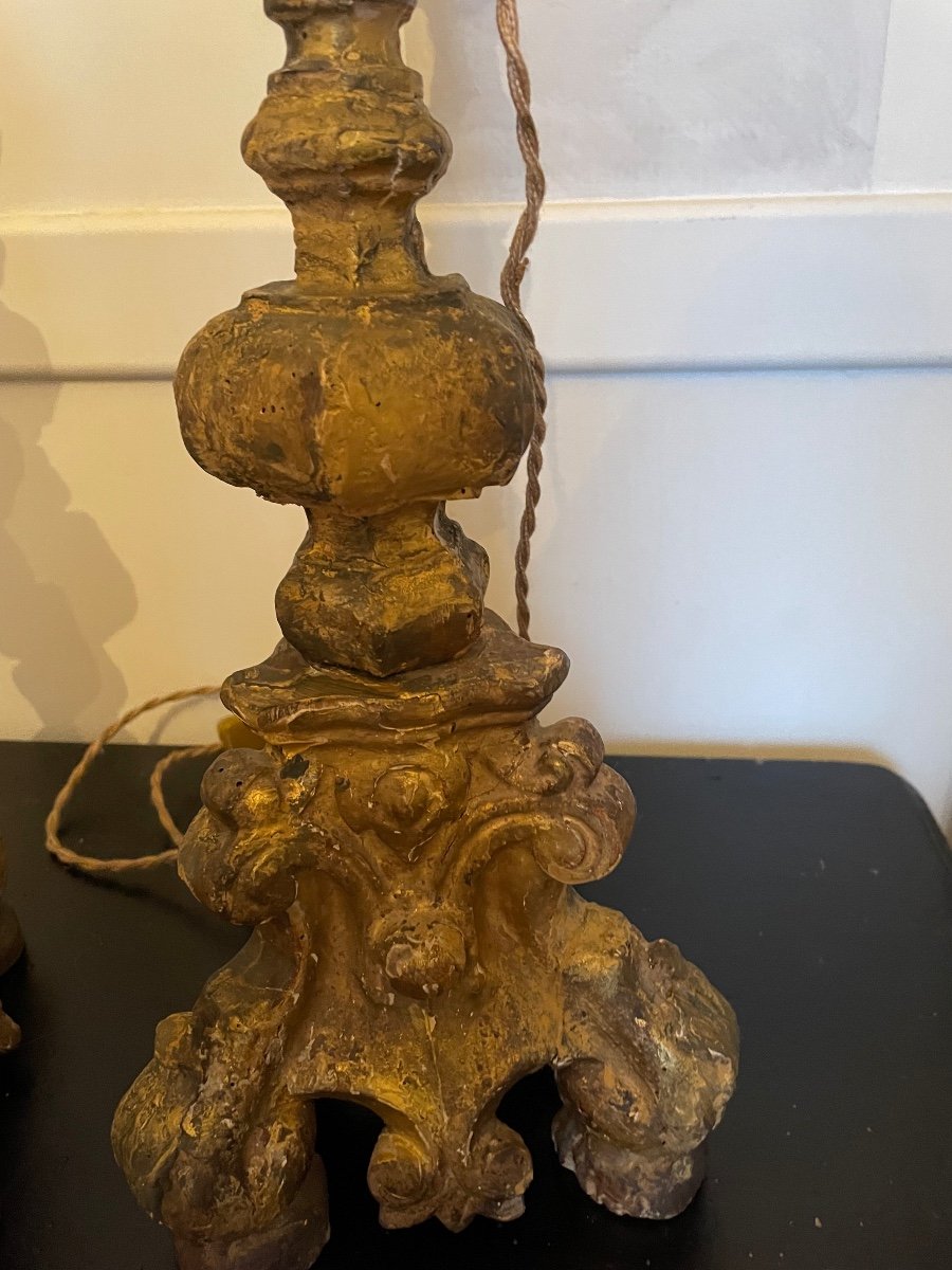 Pair Of Italian Candlesticks Mounted As A Lamp-photo-7