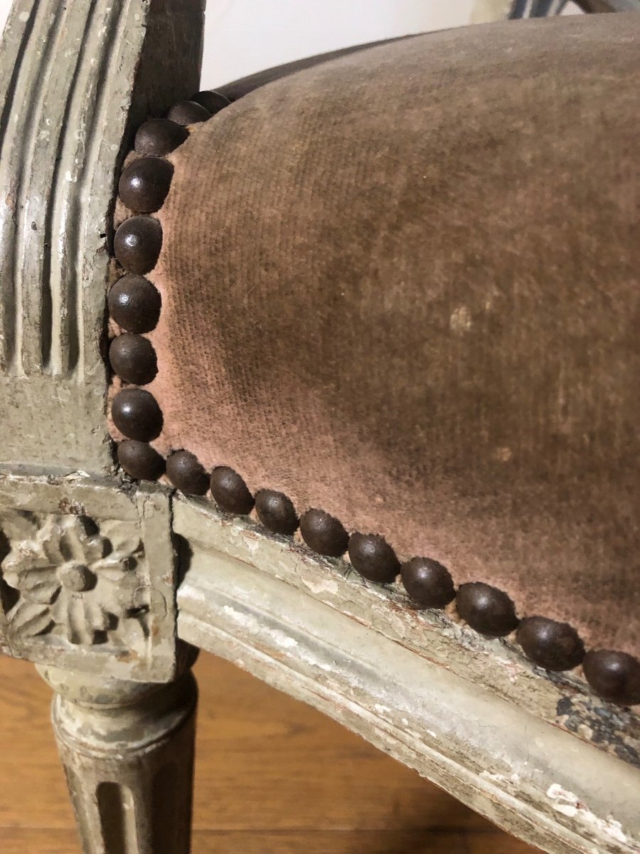 Fauteuil à Médaillon Et Noeud Louis XVI-photo-4