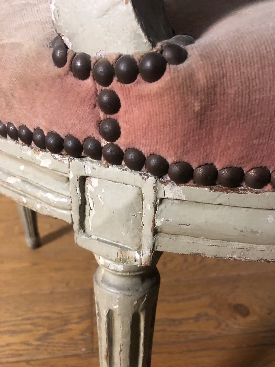 Fauteuil à Médaillon Et Noeud Louis XVI-photo-4