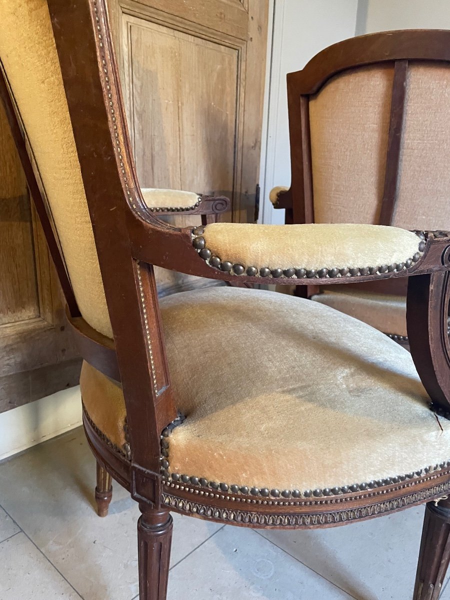 Pair Of Louis XVI Style Armchairs -photo-3