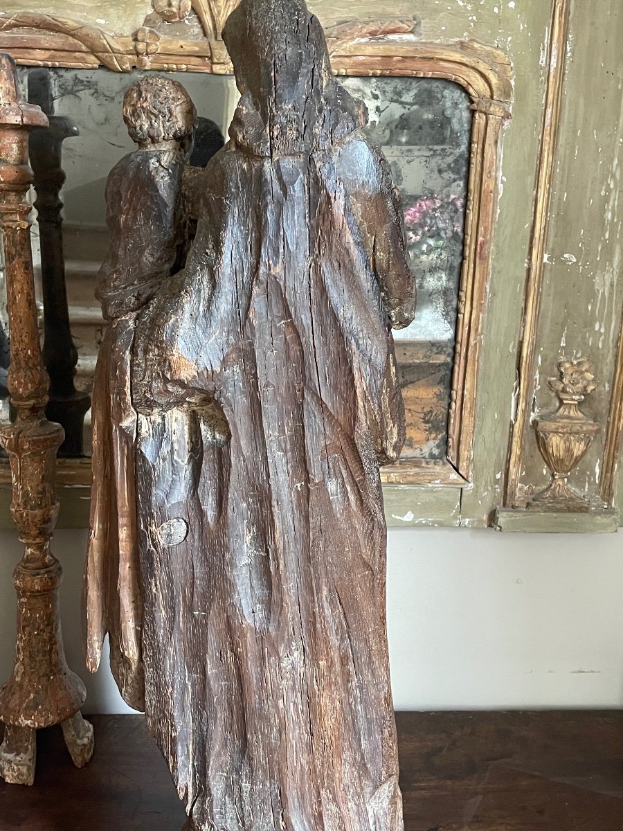 Virgin And Child In Carved Wood Late 16th Century -photo-2