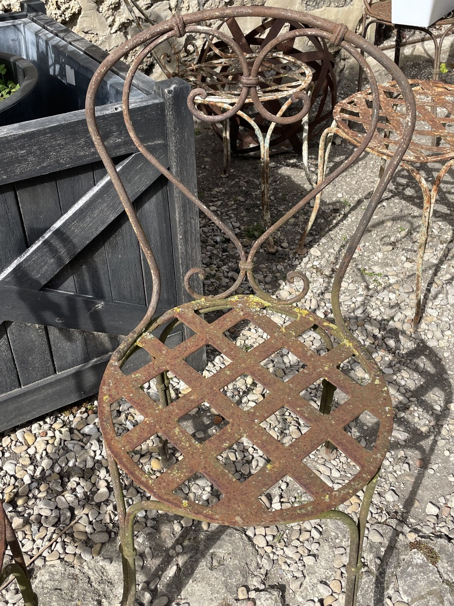 Paire De Chaises De Jardin XIX ème -photo-2