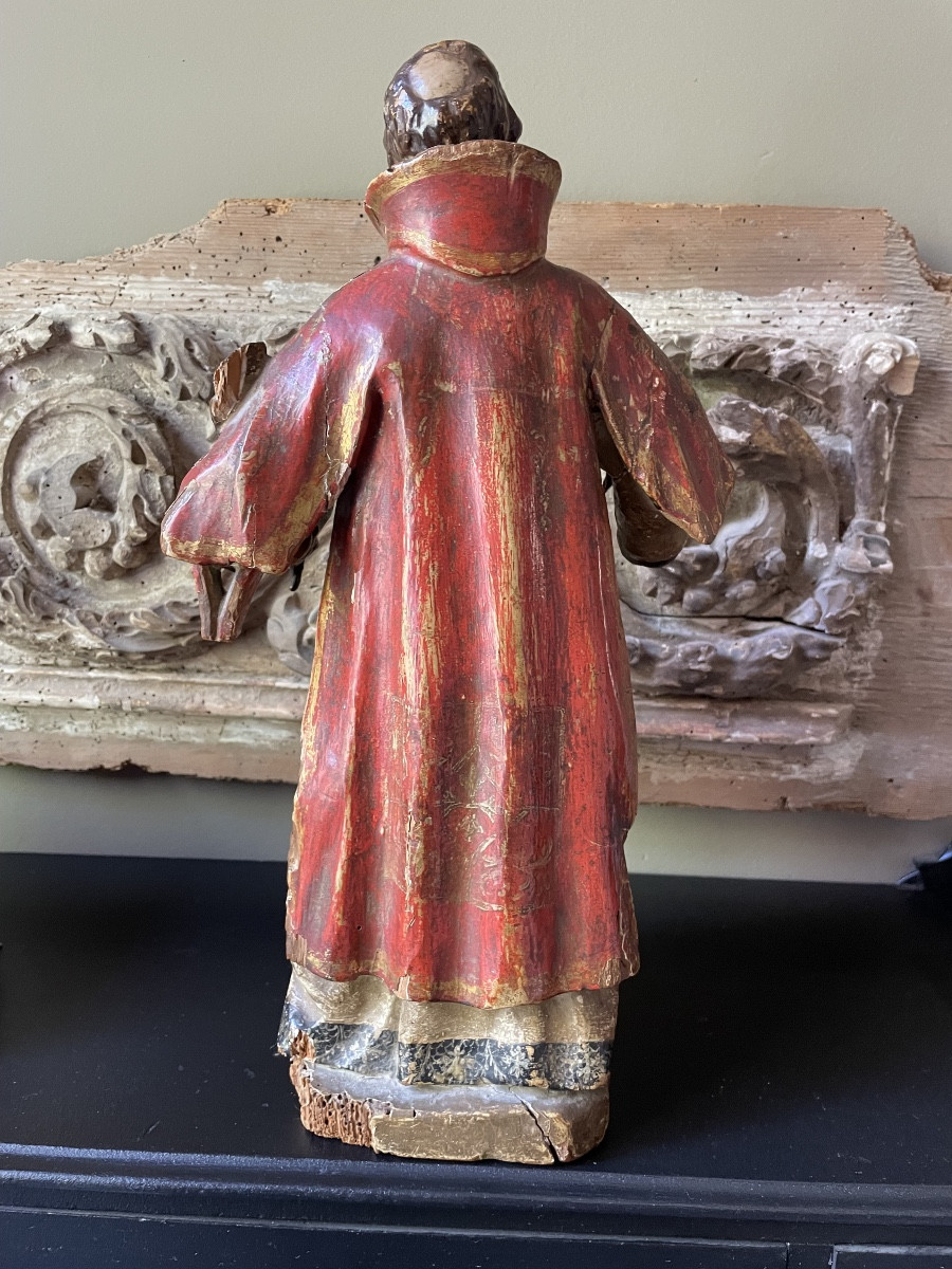 Statuette religieuse XVIII ème -photo-3