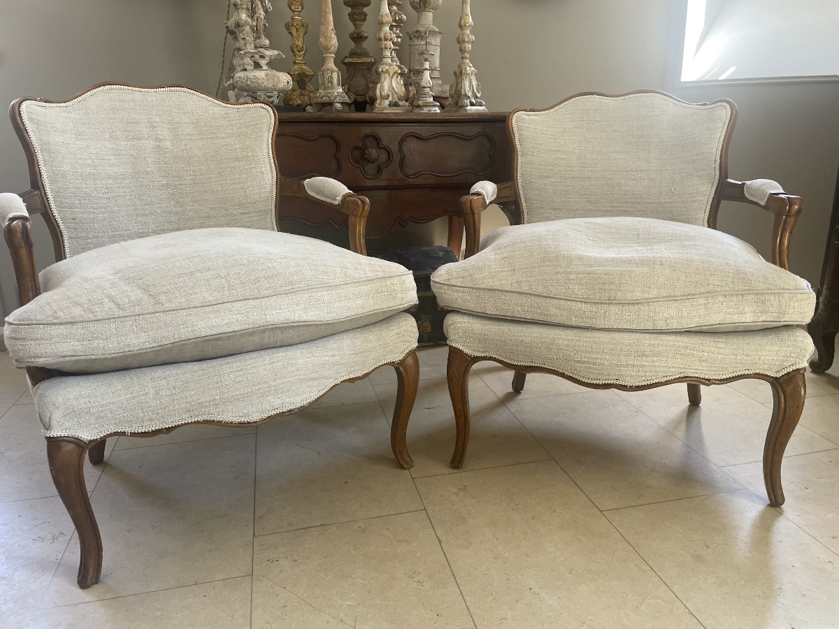 Paire de fauteuils XX ème -photo-3