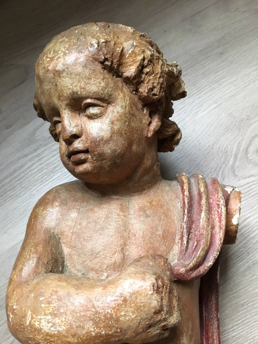 Polychrome Wood Angel-photo-4