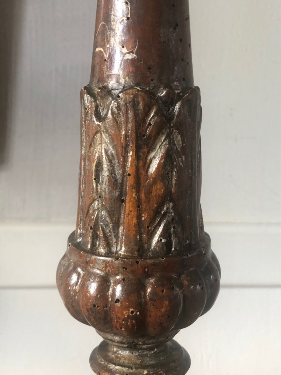 18th Century Wooden Candlestick-photo-2