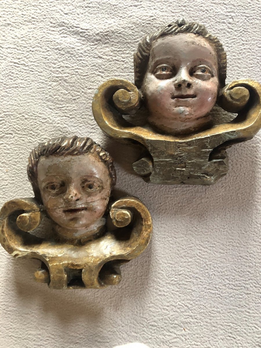 Paire De Têtes D’anges 