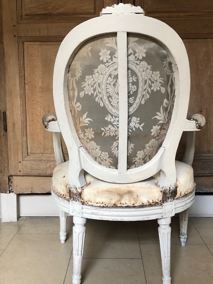 Fauteuil Médaillon époque Louis XVI -photo-4