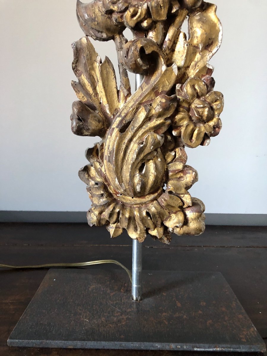 Golden Wood Lamp Base-photo-2