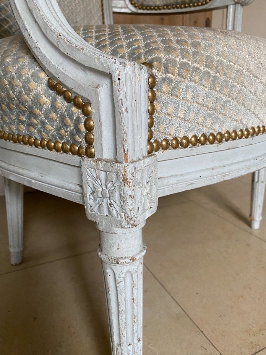 Louis XVI Lacquered Armchair-photo-3