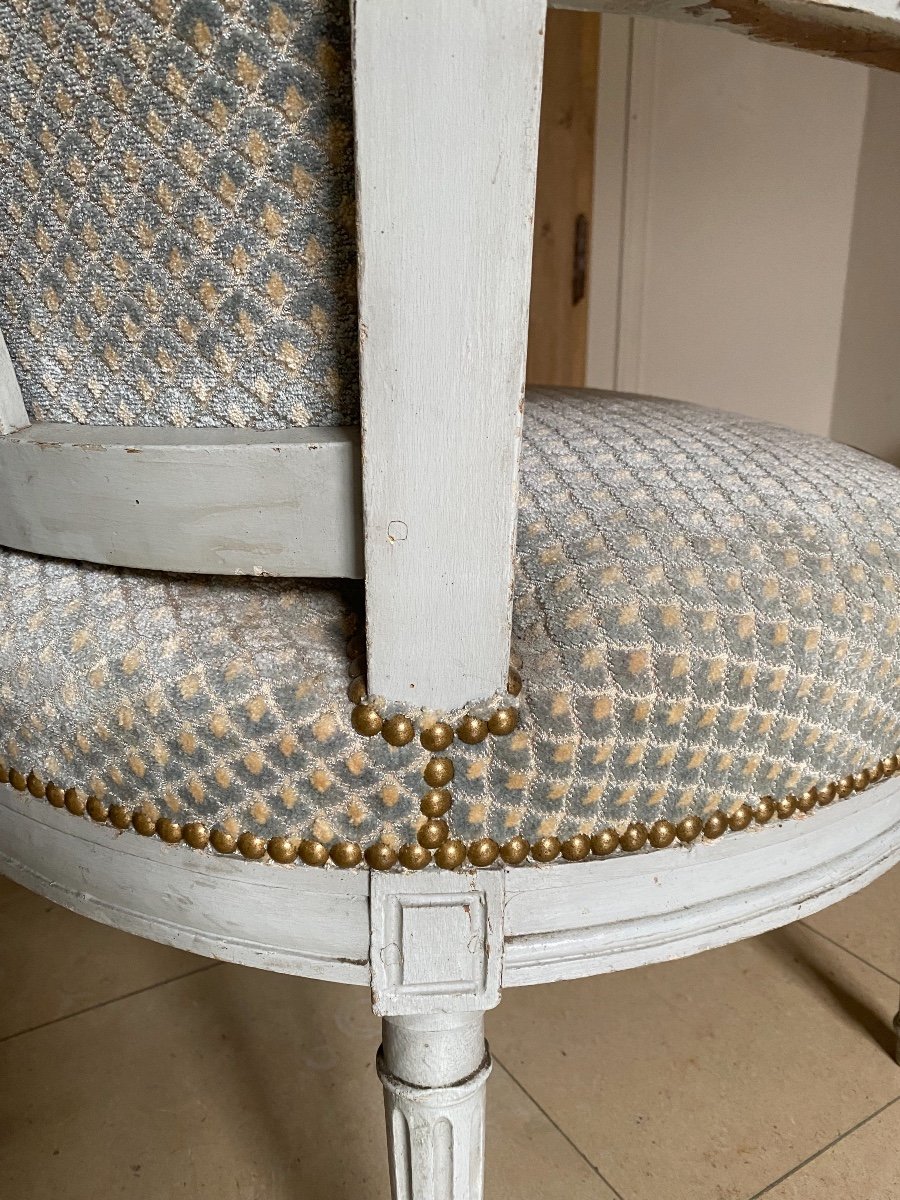 Louis XVI Lacquered Armchair-photo-1