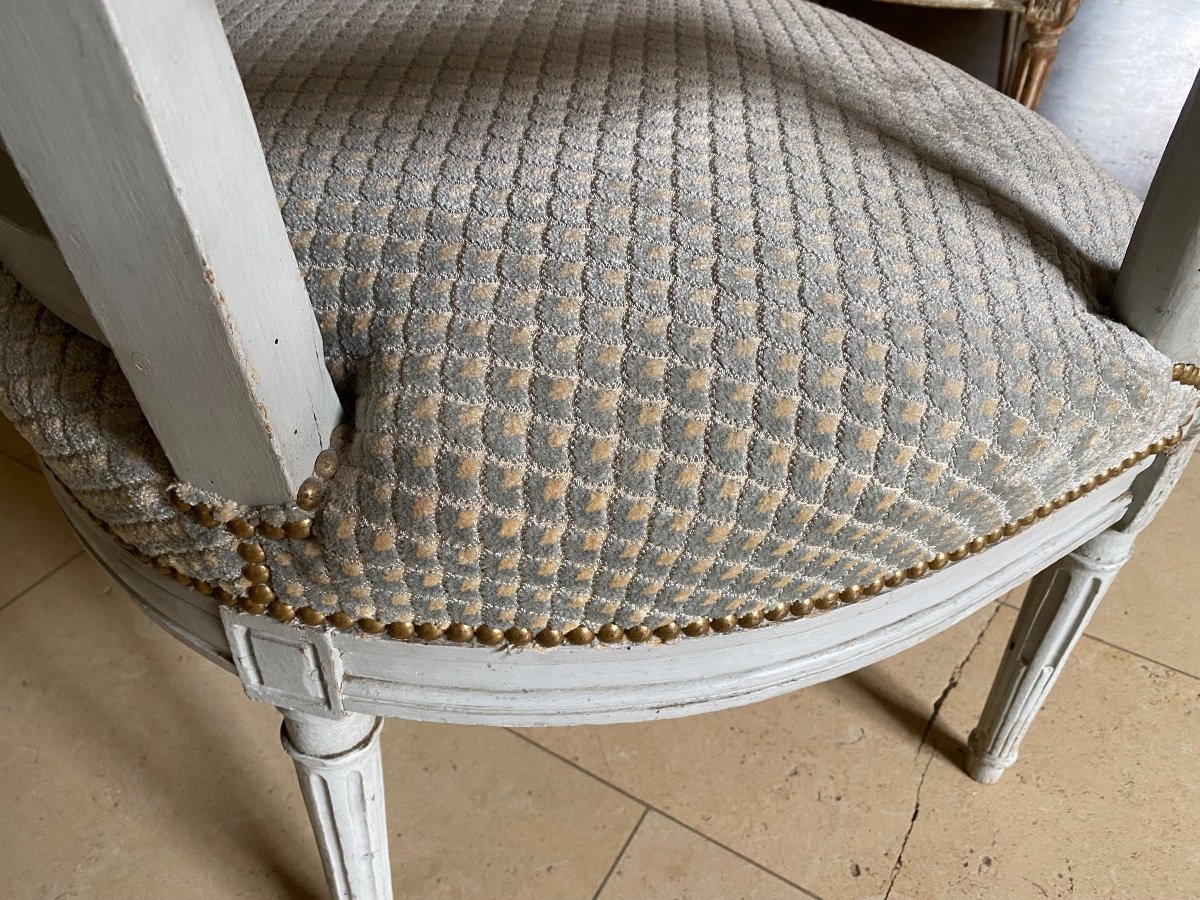 Louis XVI Lacquered Armchair-photo-2