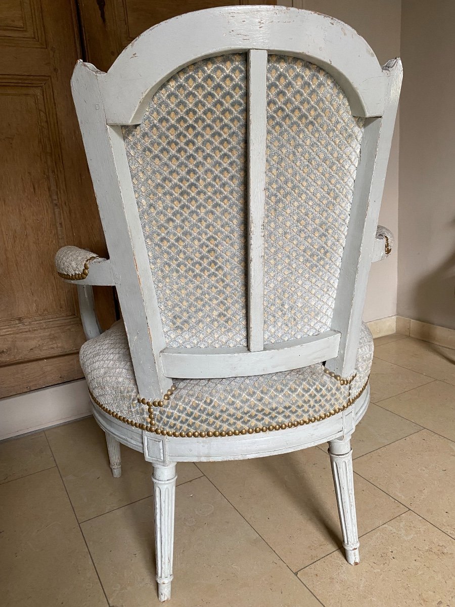 Louis XVI Lacquered Armchair-photo-3