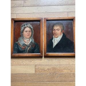 Pair Of Man-woman Couple Portraits